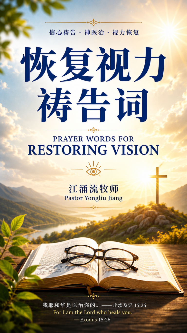 恢复视力祷告词 江涌流牧师作品